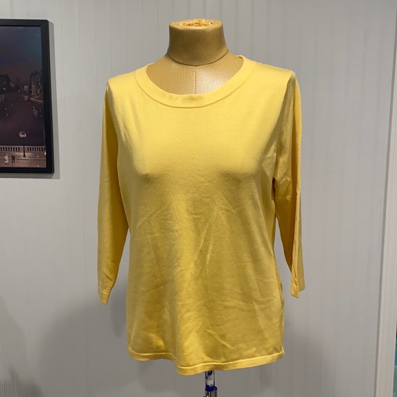 august silk Tops - Corn silk yellow August Silk long sleeve sweater